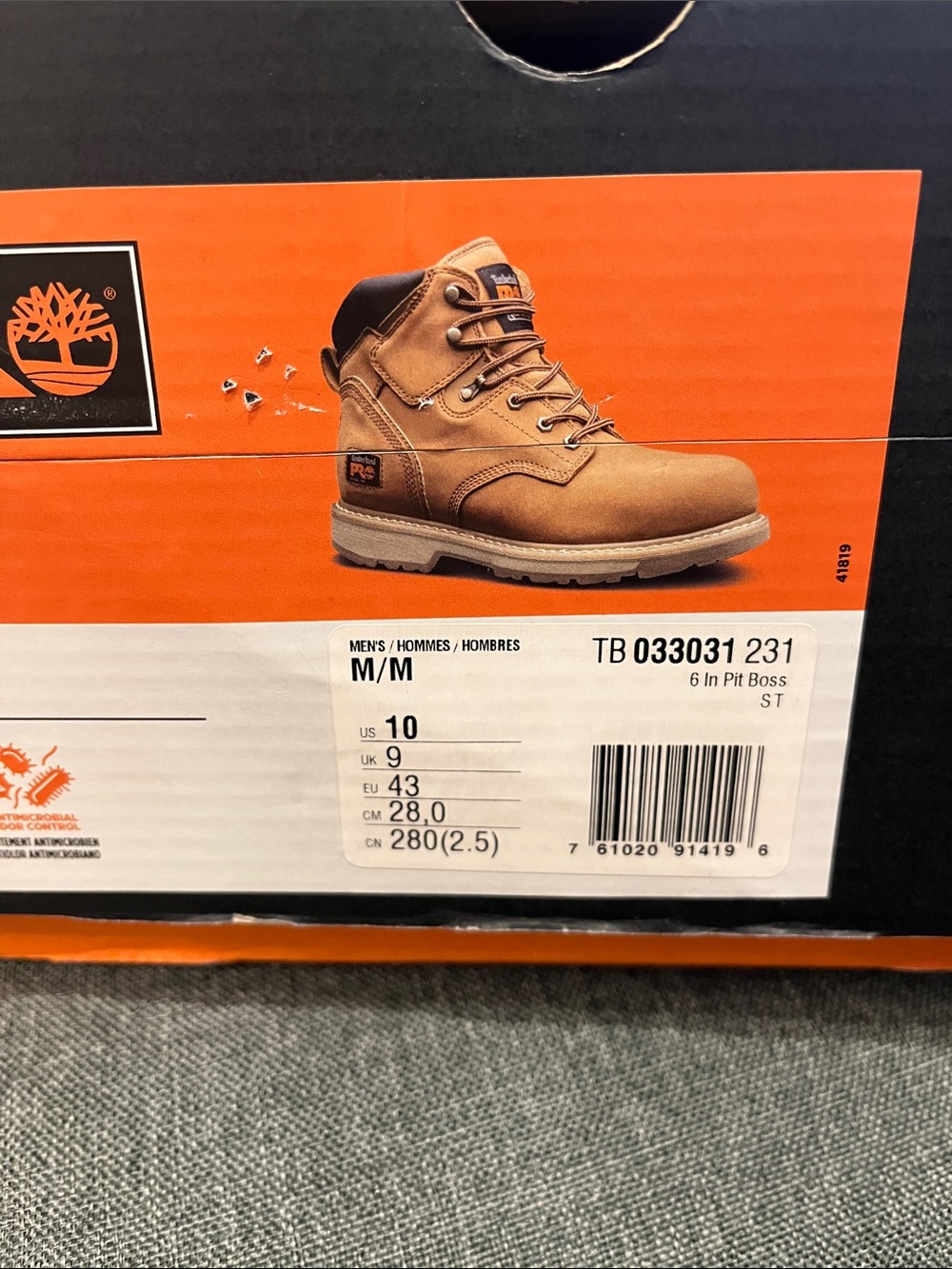 Timberland PRO Wheat/Tan Men's Steel Toe Work Boots - Picture 5 of 6
